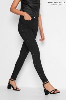 Long Tall Sally Black Studded Stretch AVA Skinny Jeans (C56962) | €71