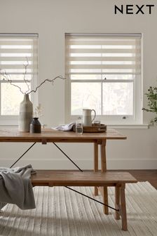 Natural Cream Ready Made Woven Day And Night Zebra Roller Blinds (C57230) | €34 - €47