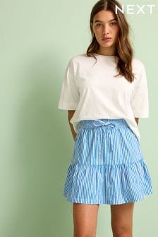 Blue/White Stripe Mini Seersucker Skirt (C57384) | €9