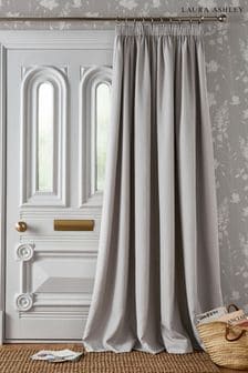 Laura Ashley Steel Grey Stephanie Thermal Lining Door  Pencil Pleat Curtain (C57526) | €99