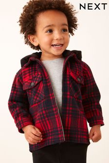 Red Check Hooded Shacket (3mths-7yrs) (C57557) | €11.50 - €13