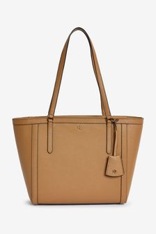 Lauren Ralph Lauren Medium Clare Camel Brown Leather Tote Bag (C57629) | 294 €