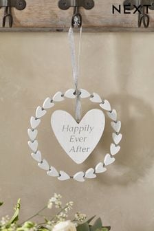 White Happily Ever After Wedding Hanging Decoration (C57702) | €6