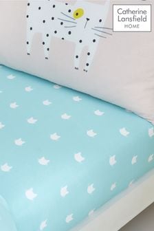 Catherine Lansfield Green Cute Cats Fitted Sheet (C57722) | KRW21,300 - KRW38,400