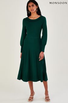Зеленый платье с Миди и складками Monsoon (C57933) | €92