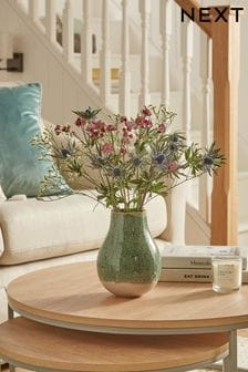 Vaso riflettente con fiori in ceramica smaltata (C58002) | €28