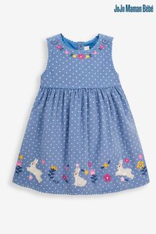JoJo Maman Bébé Blue Bunny Applique Cord Dress (C58022) | €35