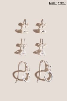 White Stuff Silver Tone Stud Earrings 3 Pack (C58064) | 30 €