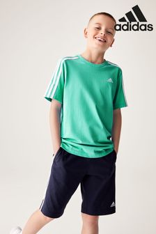 Зеленый - Хлопковая футболка с 3 полосками Adidas Sportswear Essentials (C58200) | €17