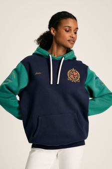 Joules Official Badminton Green & Navy Jersey Hoodie (C58288) | SGD 126