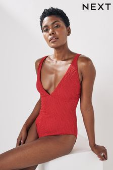 Red Plunge Tummy Control Swimsuit (C58374) | €19