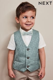 Vert menthe - Ensemble gilet, chemise et nœud papillon (3 mois - 9 ans) (C58385) | €29 - €33