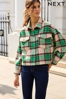 Zelena karirasta - Jakna srajca (C58453) | €34
