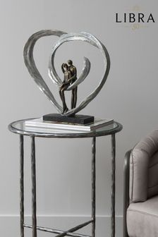 Libra Bronze Couple In Love Sculpture In Circular Heart (C58505) | €151