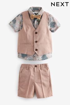 Pink Waistcoat, Shirt, Shorts & Bow Tie Set (3mths-9yrs) (C58528) | €28 - €32