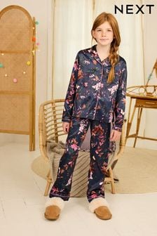Pink, Safari - Durchgehend geknöpfter Schlafanzug aus Satin (6-16yrs) (C58529) | 25 € - 33 €