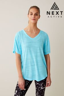 Light Blue Next Active Sports Short Sleeve V-Neck Top (C58811) | CA$35