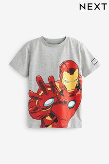 Серый с принтом Iron Man - Футболка с короткими рукавами Marvel Superhero (3-16 лет) (C59103) | €17 - €21
