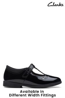 Clarks Black Multi Fit Patent Magic Step Lo Shoes (C59124) | €27
