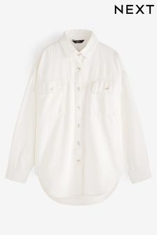 Ponadwymiarowa koszulka dżinsowa (C59158) | 82 zł