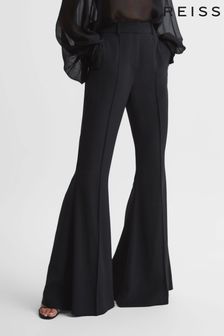 Reiss Black Gabi Petite Fluid Flare Trousers (C59362) | €220