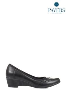 Pavers Wedge Black Court Shoes (C59596) | 105 zł