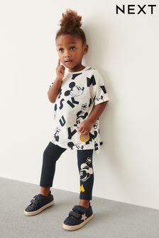 (C59762) | €24 - €27 Grigio antracite - Completo leggings e T-shirt con Topolino e Minnie Mouse Manica corta (3 mesi - 7 anni)