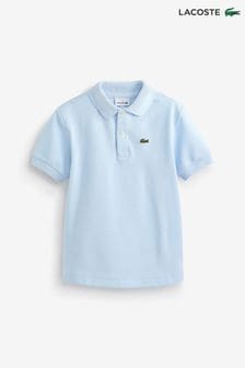 Голубой - детская футболка-поло Lacoste классического кроя (C59849) | €69 - €76