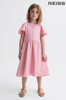 Reiss Pink Maisie Junior Satin Midi Dress (C60002) | OMR60