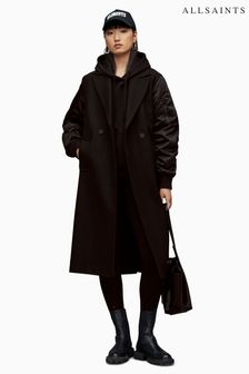 AllSaints Black Paulah Coat (C60060) | SGD 695