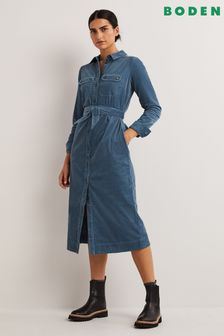 Boden Midi-Hemdkleid aus Cord, Blau (C60066) | 175 €
