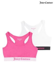 Juicy Couture Mädchen Crop-Top im 2er Pack, Schwarz/Rosa (C60196) | 15 € - 18 €