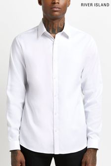River Island Slim White Long Sleeves Egyptian Shirt (C60272) | 57 €