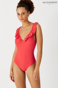 Accessorize Red Exaggerated Ruffle Swimsuit (C60304) | 120 zł