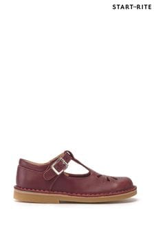 Start-Rite Red Lottie Wine Leather T-Bar Shoes (C60397) | ₪ 242