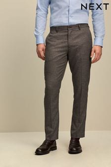 Brown Slim Textured Trousers (C60500) | €21