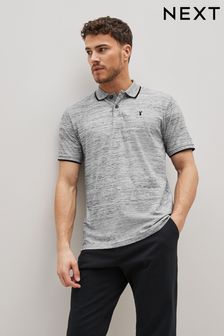 Серый - Фактурная футболка-поло (C60586) | €14