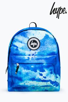Hype. Unisex Blue Watercolour Crest Backpack (C60654) | $66
