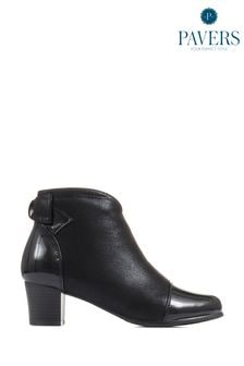Pavers Wider Fitting Black Ankle Boots (C60741) | 223 QAR