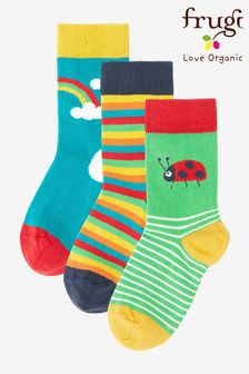 Frugi Socken aus Bio-Baumwolle, 3er-Pack - Käfer (C60758) | 16 € - 17 €