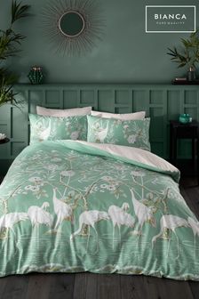 Bianca Natural Painted Storks Cotton Duvet Cover And Pillowcase Set (C60895) | 34 € - 56 €