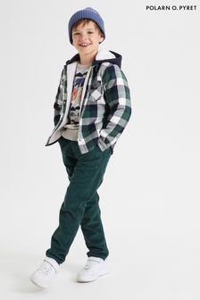 Polarn O Pyret Blue Organic Cotton Checked Shacket (C61022) | ₪ 163