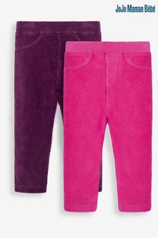 Jojo Maman Bébé Pink Jersey Cord Jeggings 2 Pack (C61081) | 112 zł