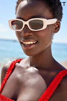 Bone Cream Rectangle Sunglasses (C61303) | 7 €