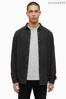 AllSaints Black Gleason Long Sleeve Shirt (C61414) | 631 SAR