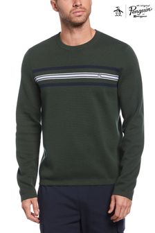 Original Penguin Green Chest Stripe Cotton Sweater (C61527) | 94 €