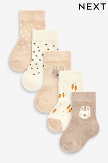 Beige Baby Socks 5 Pack (0mths-2yrs) (C61735) | €10