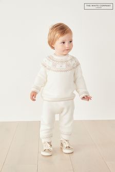 The White Company Ensemble pull et leggings en maille neutre à motif fairisle de Noël bébé (C61839) | €32