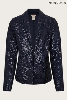 Темно-синий пиджак с пайетками Monsoon (C61842) | €42 - €46