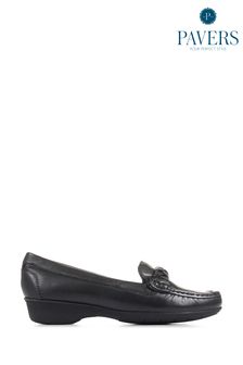 Pavers Casual Leather Black Moccasin Shoes (C61874) | €57